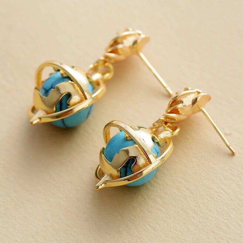 Boucles d'Oreilles Élégance de la Terre en Turquoise