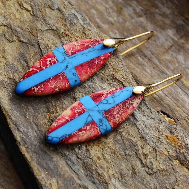 Boucles d'Oreilles Abondance Cultivée en Jaspe