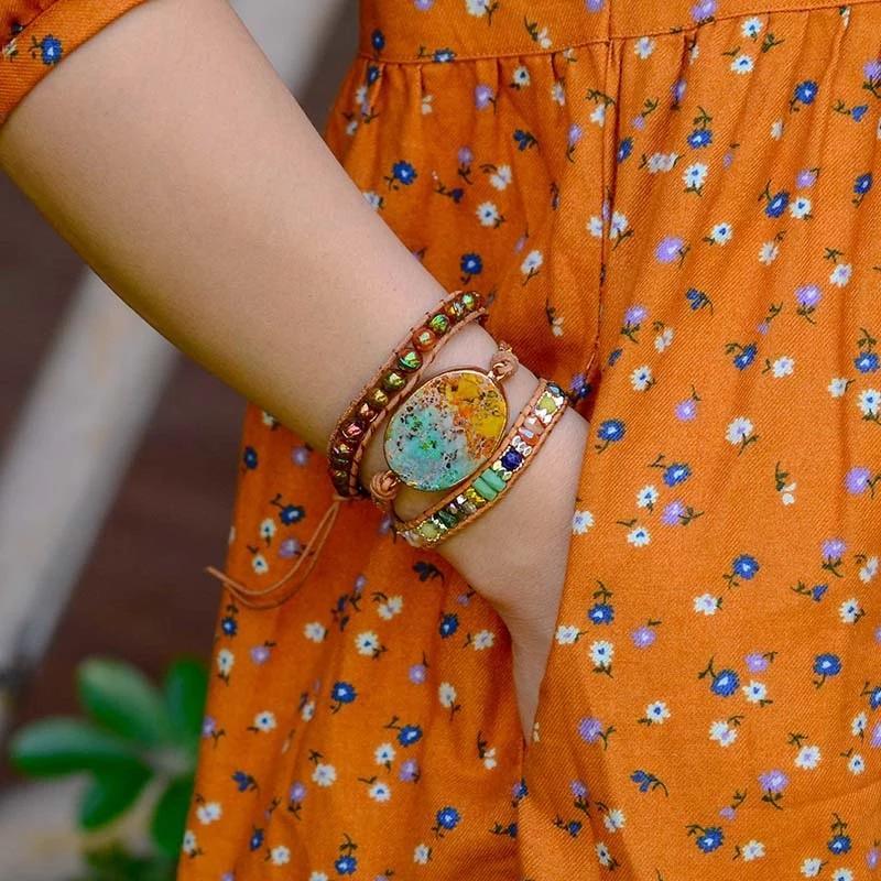 Bracelet en Hématite, Jaspe Impérial et Lapis-Lazuli