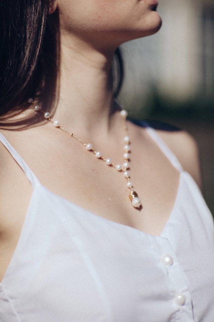 Long Collier Baroque en Perles d'Eau Douce
