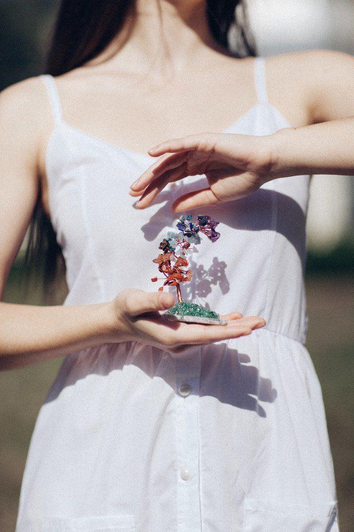 Sept Chakras - Arbre de Cristal Feng Shui avec Sept Pierres