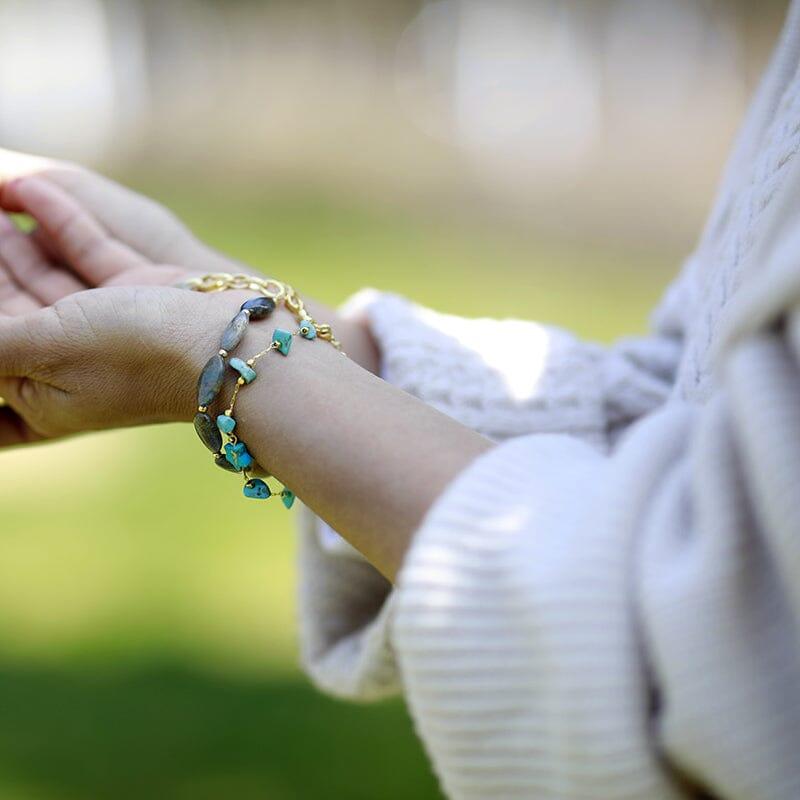 Bracelet Charme Mystique en Labradorite