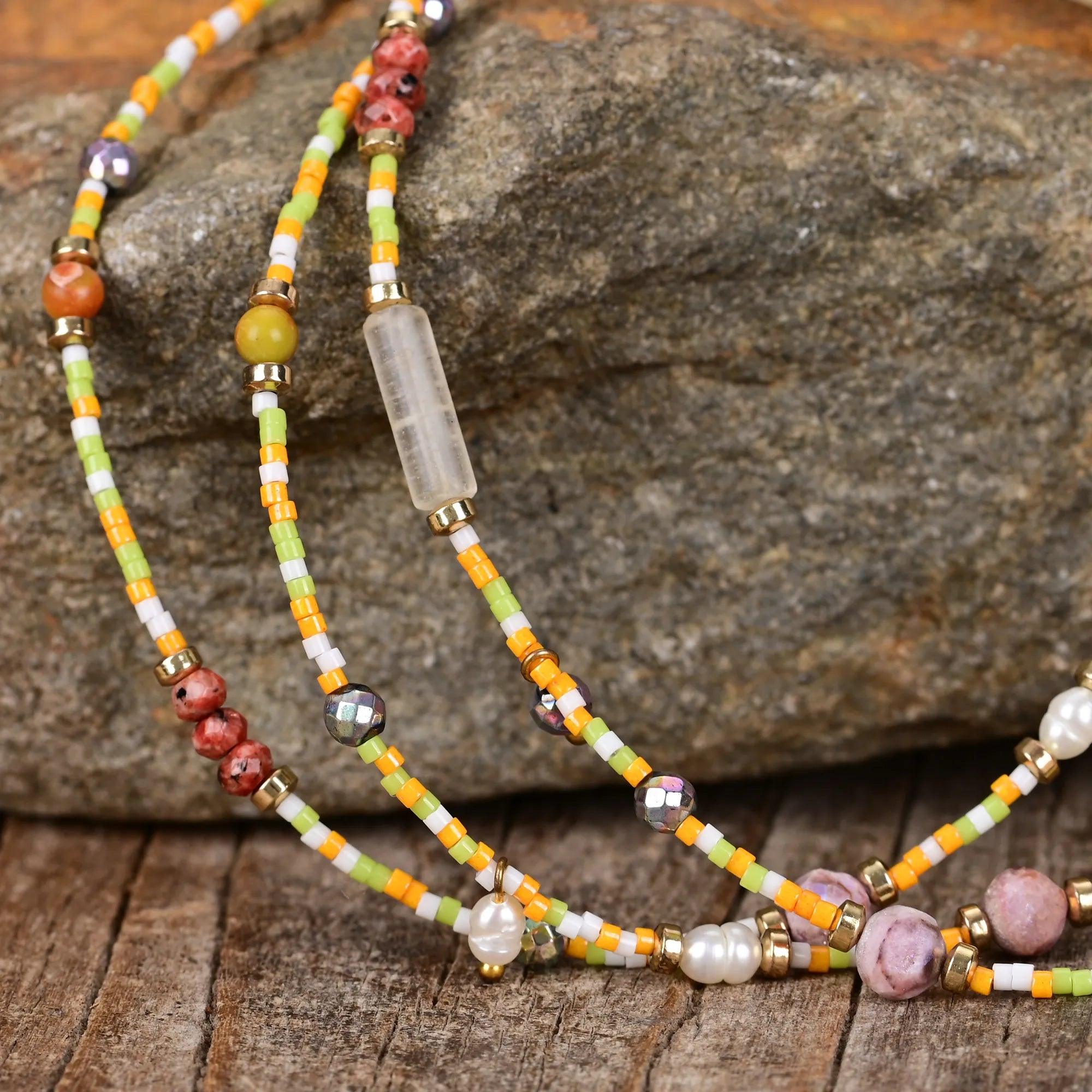 Collier Crépuscule Harmonieux en Agate & Jaspe