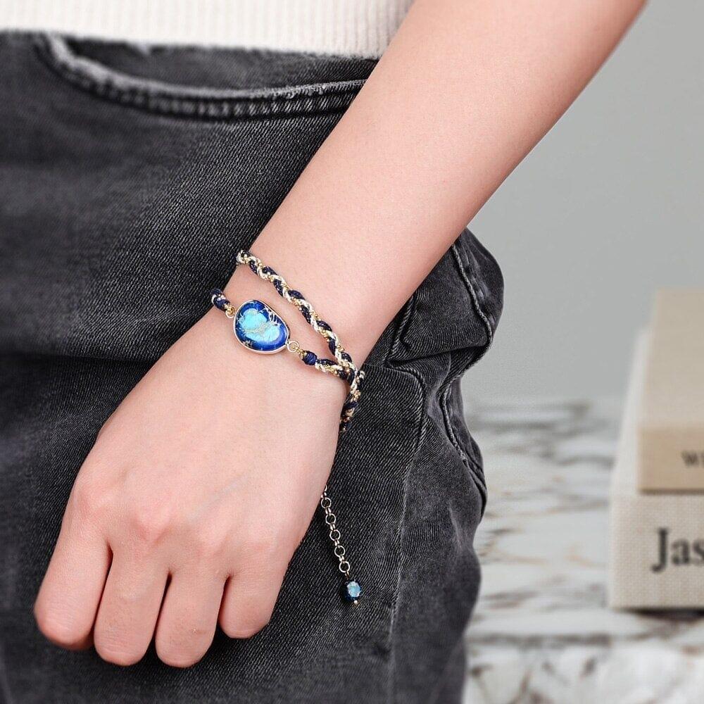 Collier Tressé Bénédictions Azurées en Jaspe