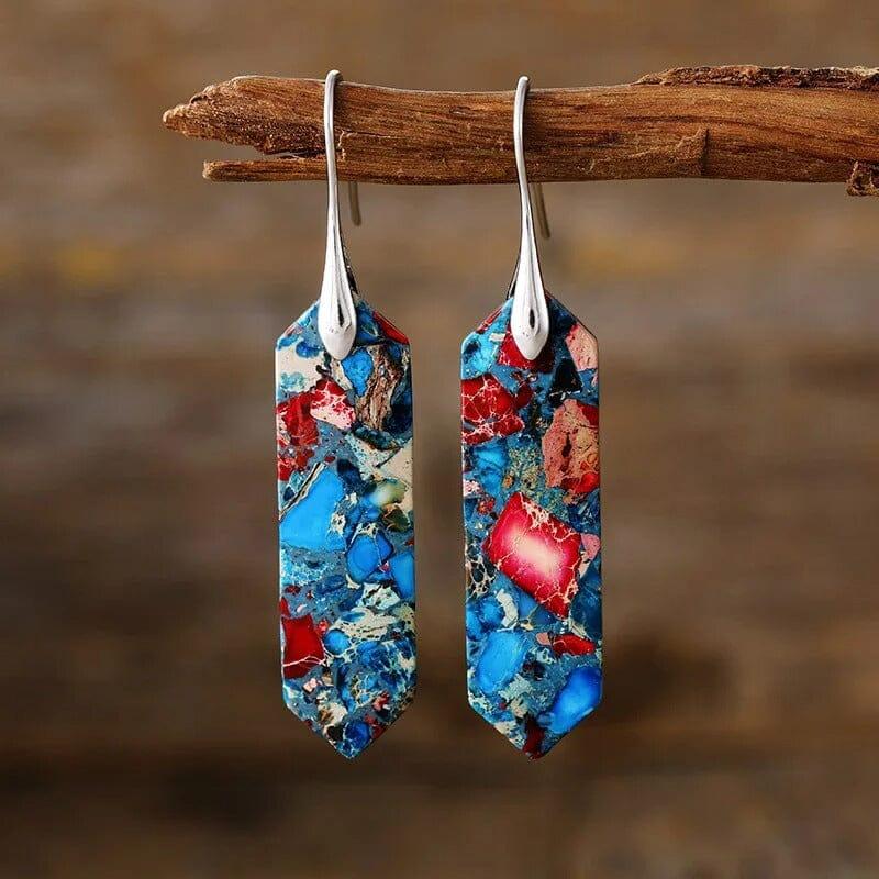 Boucles d’Oreilles Empire Rayonnant en Jaspe