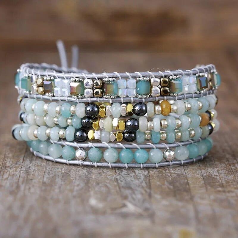 Bracelet Wrap Cascade d’Amazonite en Amazonite