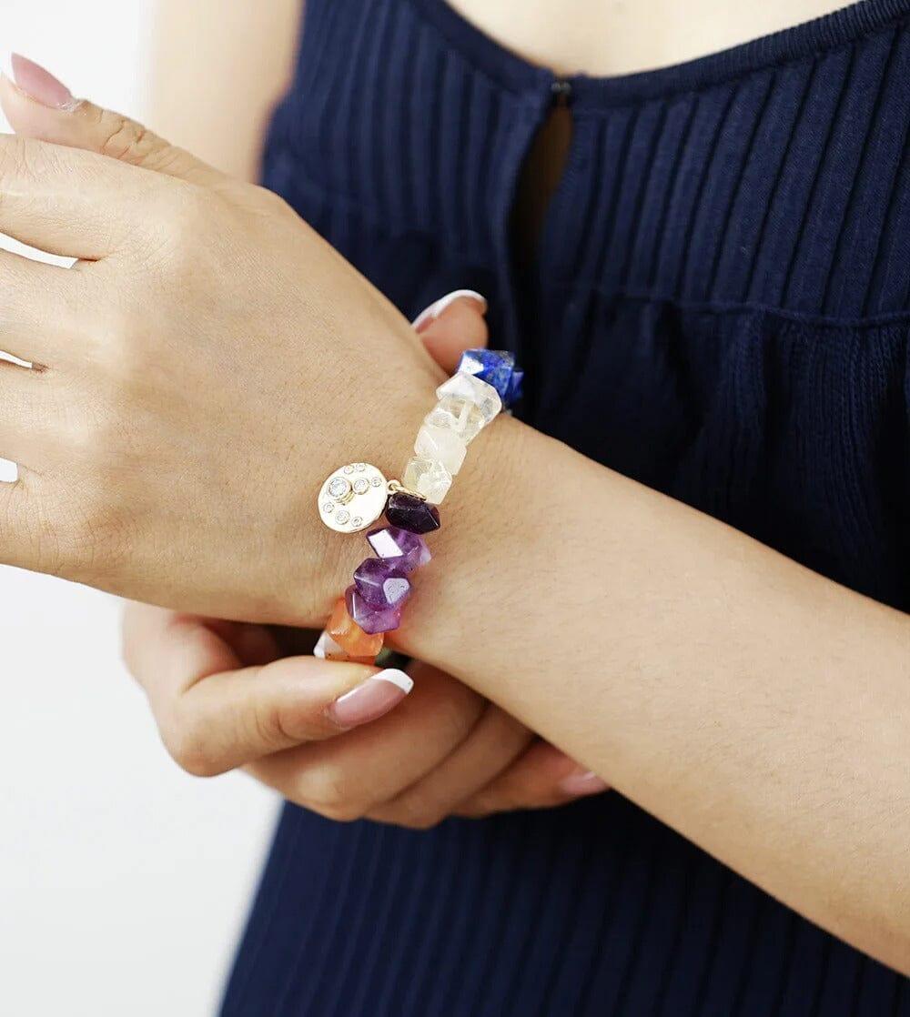 Bracelet Chakra Aura Aligné en Pierres Naturelles