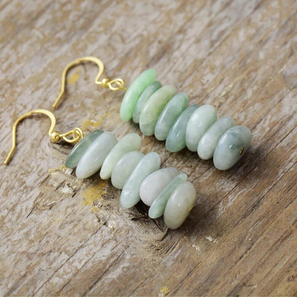 Boucles d'Oreilles Cascade en Pierres Naturelles "Goutte de Délice"