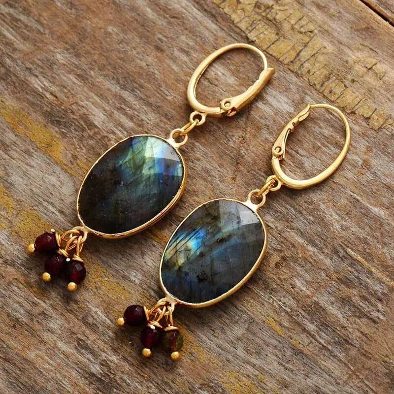 Boucles d’Oreilles Radiance Mystique en Labradorite