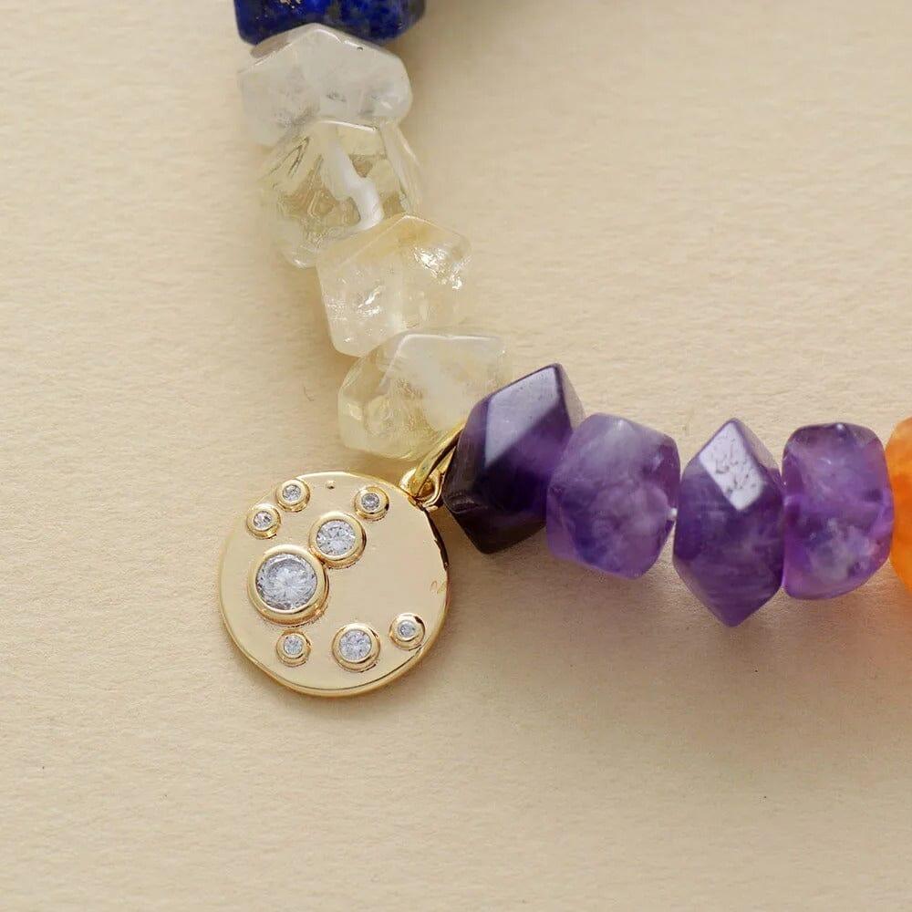 Bracelet Chakra Aura Aligné en Pierres Naturelles