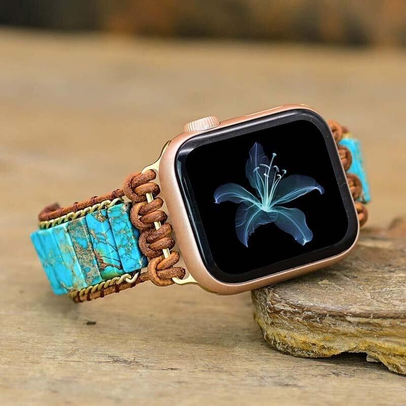 Bracelet d'Apple Watch Sagesse et Purification en Turquoise