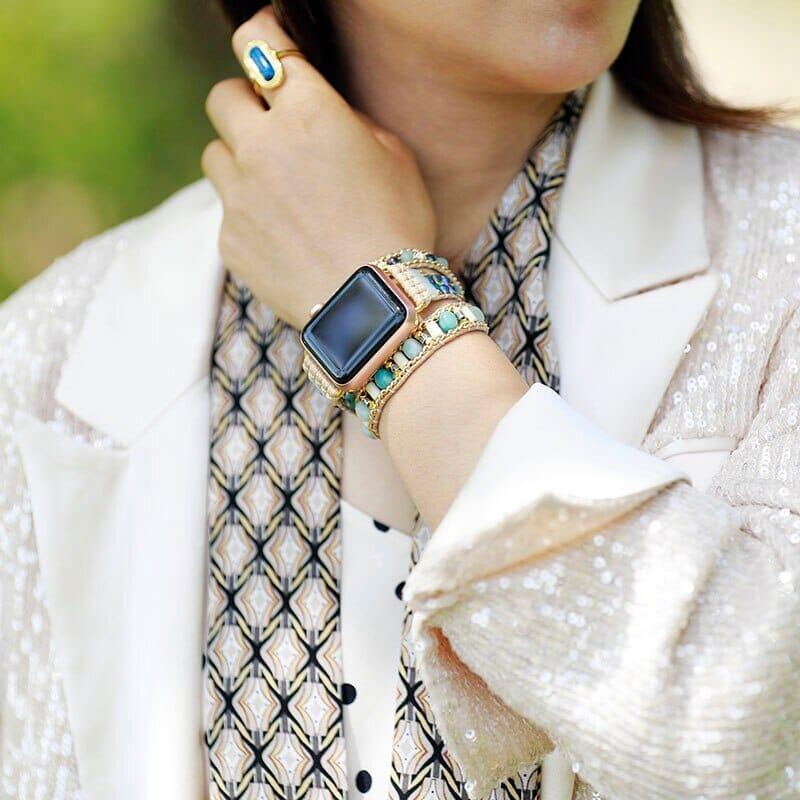 Bracelet d'Apple Watch Hypnotique Destinée en Amazonite