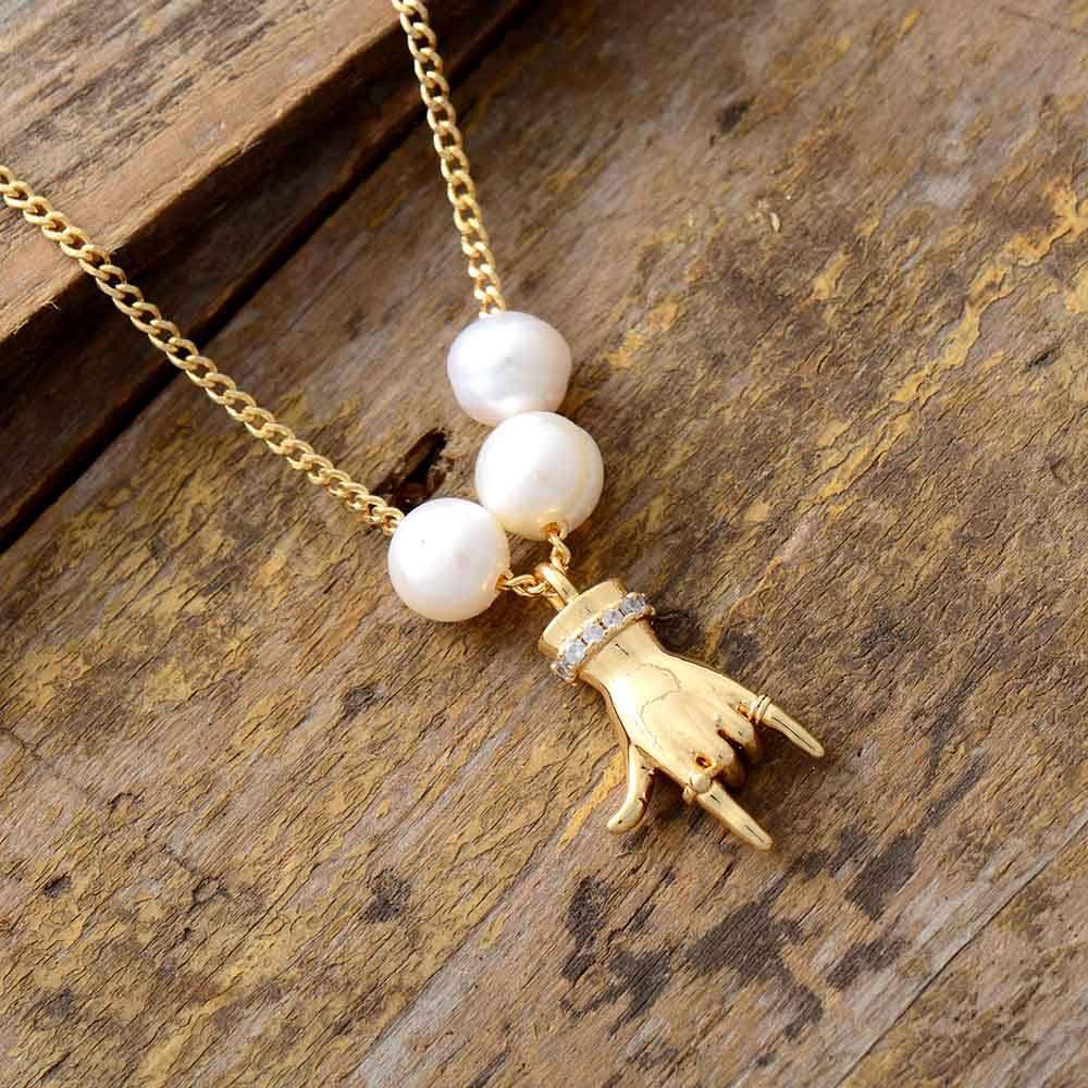 Collier en Perles Bouddha Doré