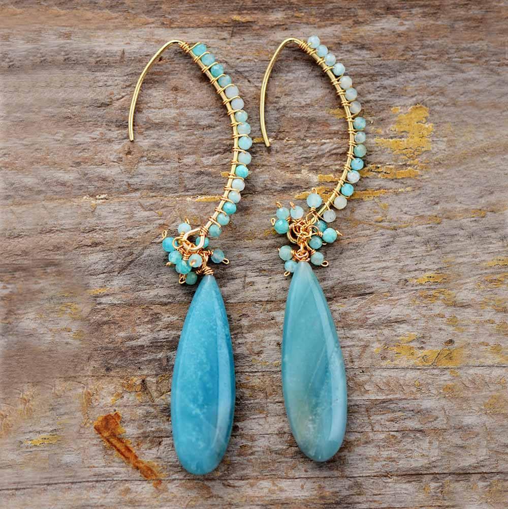 Boucles d'Oreilles Âme Printanière en Amazonite