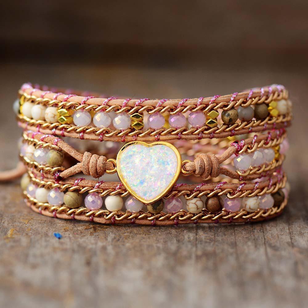 Bracelet Délicat en Coeur d'Opale