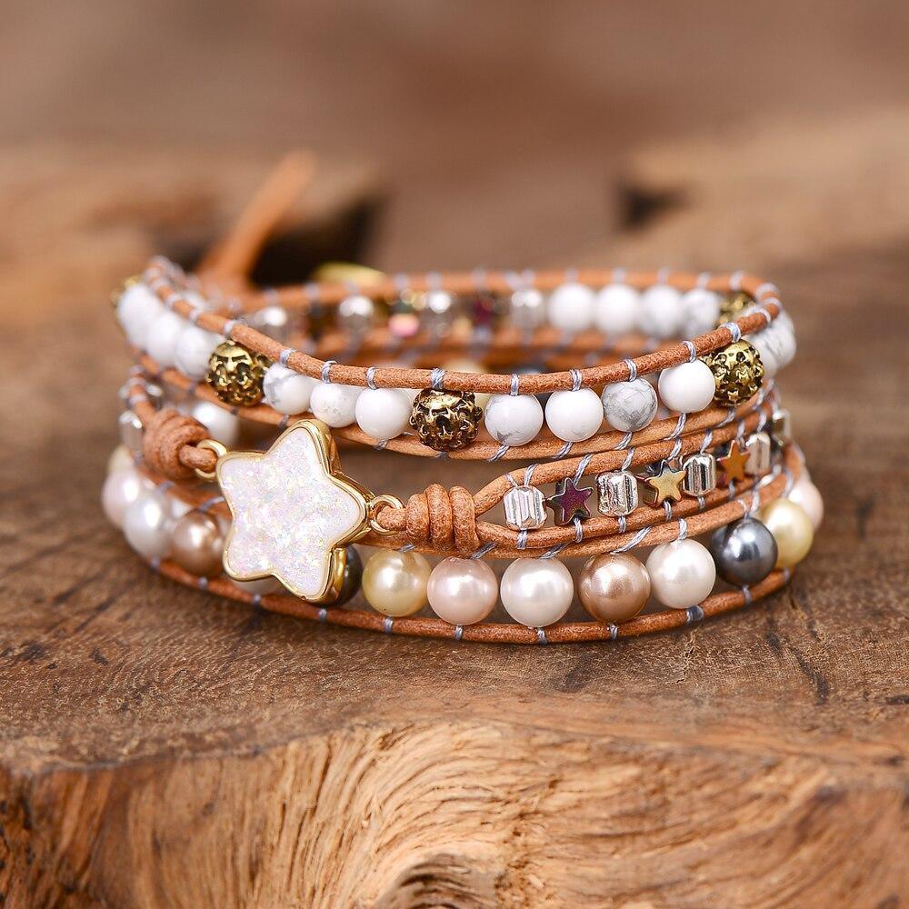 Bracelet Blancheur Élégante en Opale et Perles