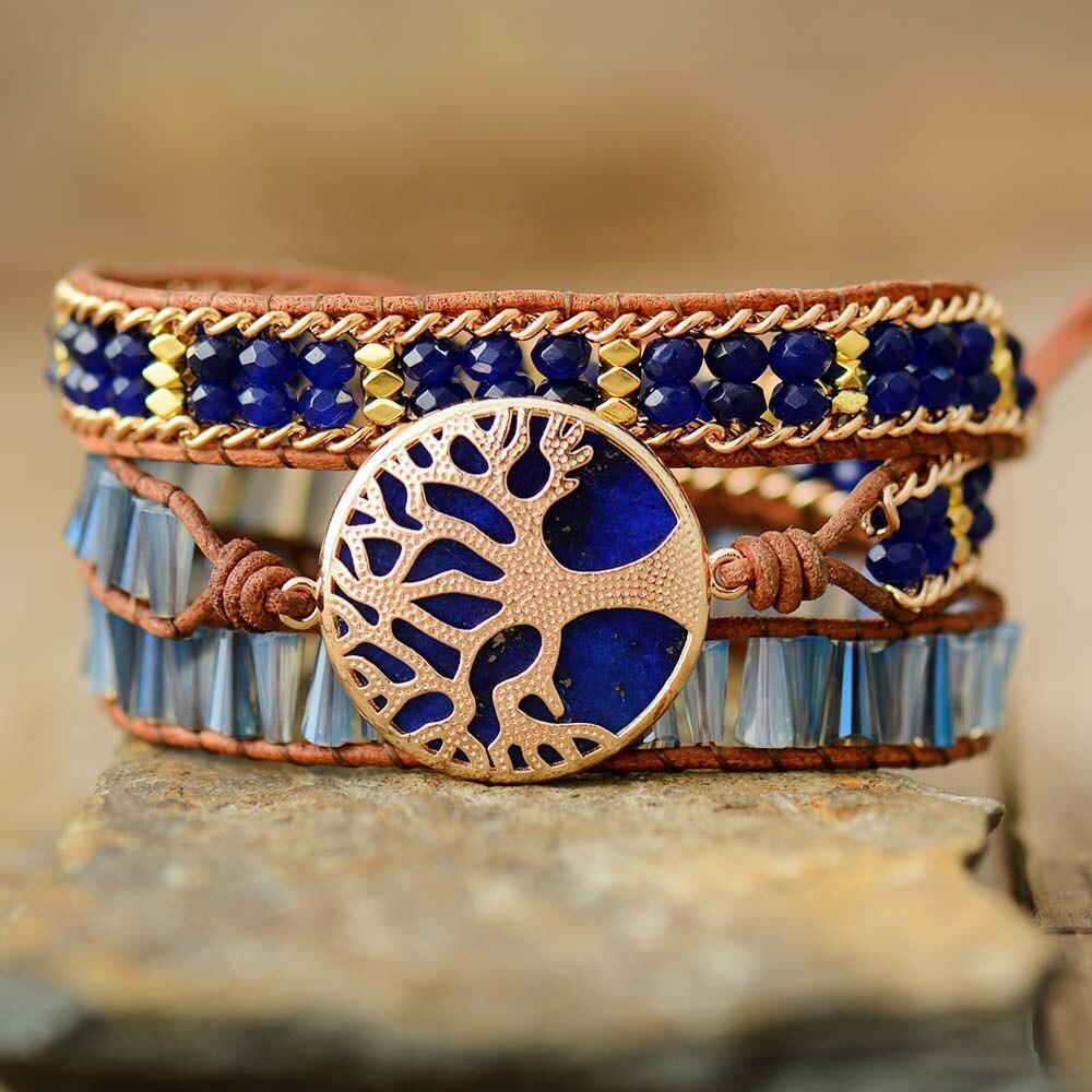 Bracelet Arbre de Vie en Lapis-Lazuli