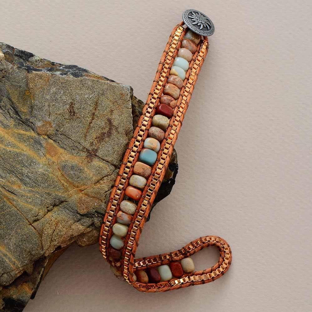 Bracelet Enracinant Couleur de la Terre en Jaspe