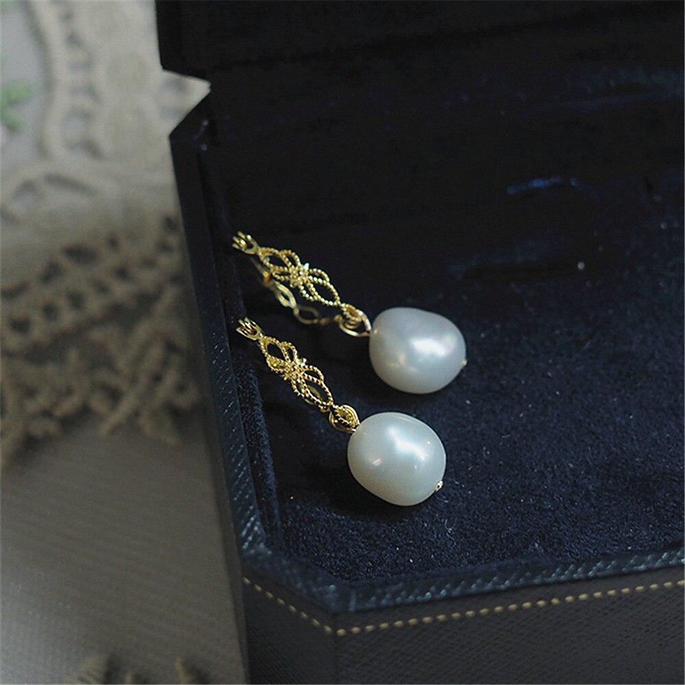 Boucles d'Oreilles en Perles Naturelles Vintage