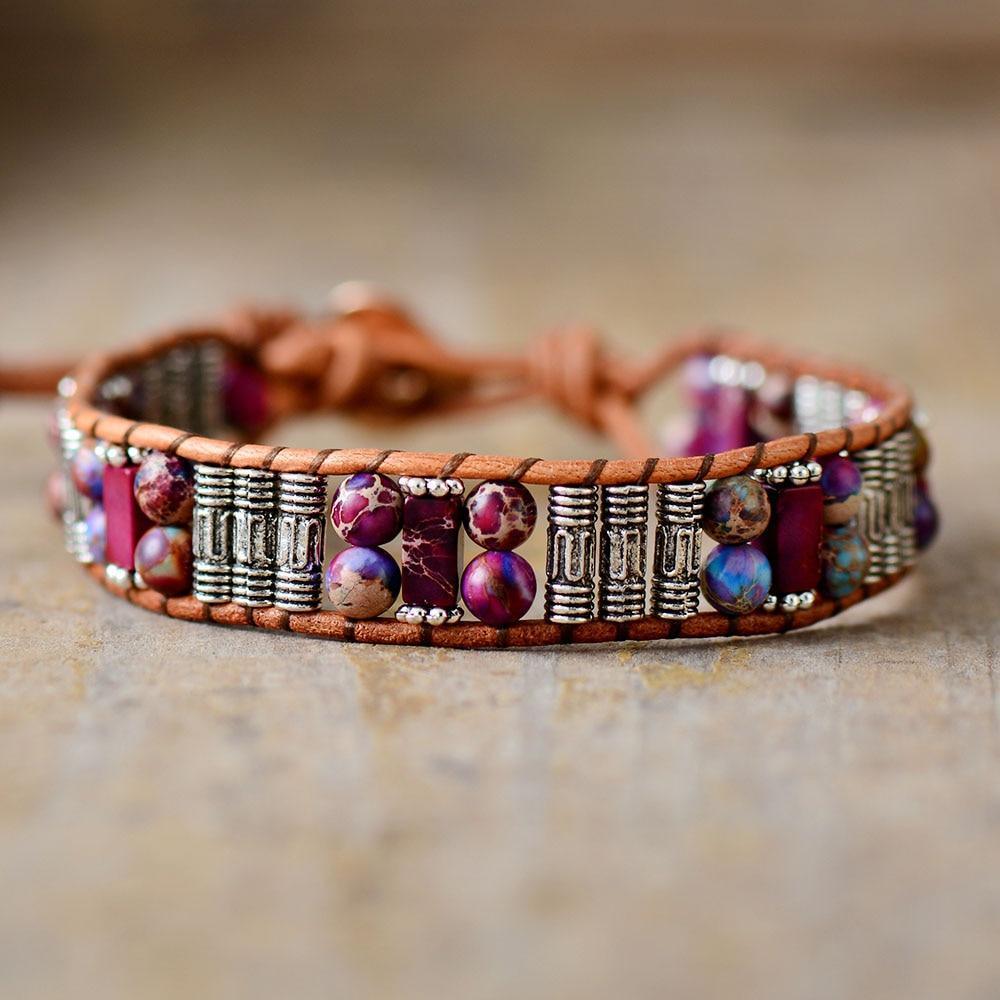 Bracelet en Perles de Jaspe Élan de Vie