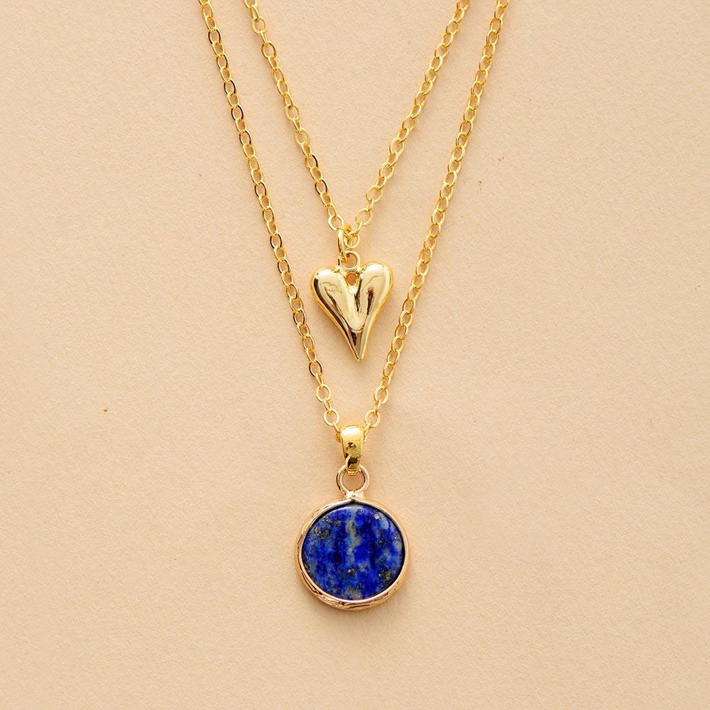 Collier Pure Sagesse en Lapis-Lazuli et Quartz Rose