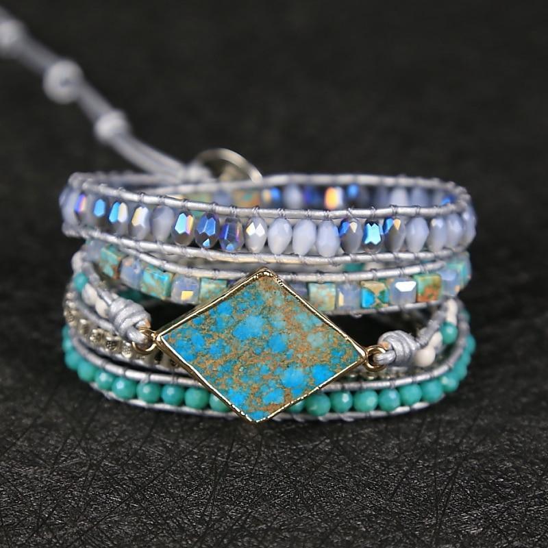 Bracelet Purificateur en Jaspe en Forme de Diamant