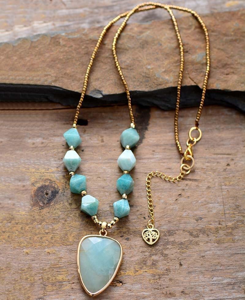 Collier Mala Pureté Gracieuse en Amazonite