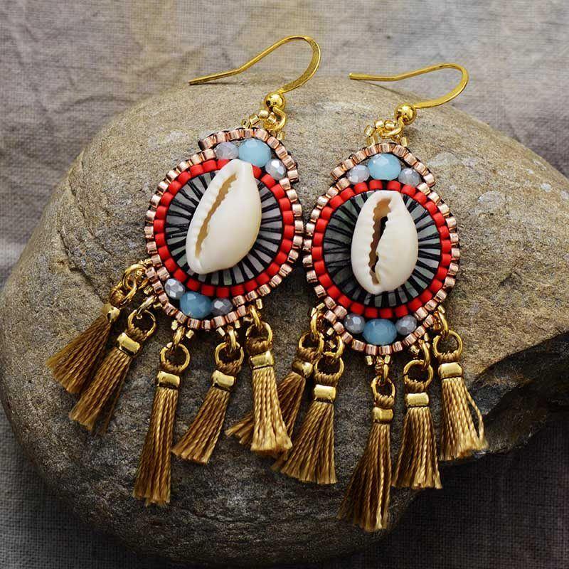Boucles d'Oreilles à Pompom Rêves Océaniques