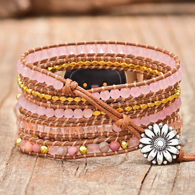 Bracelet pour Montre Fitbit Dévotion Divine en Quartz Rose