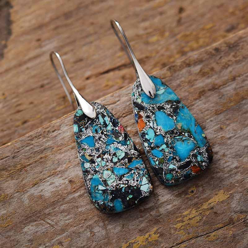 Boucles d'Oreilles Luxe en Jaspe