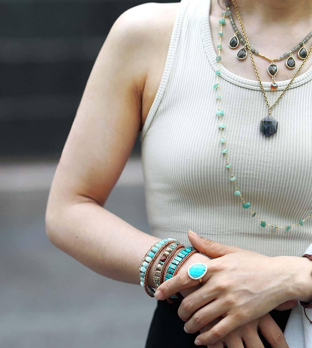 Collier en Labradorite Vintage