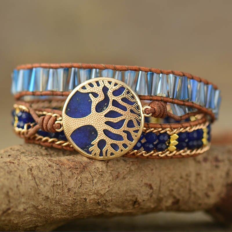 Bracelet Arbre de Vie en Lapis-Lazuli