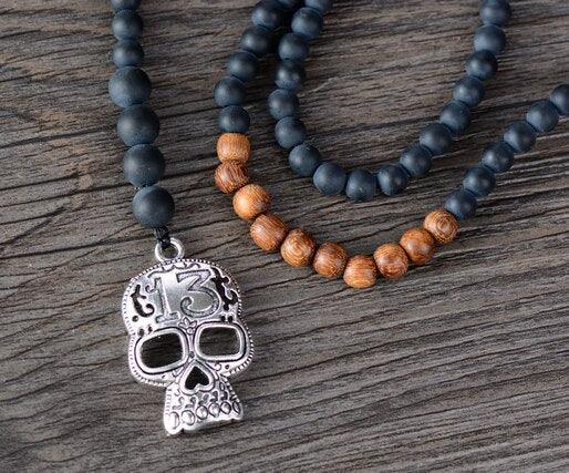 Collier Audacieux Équilibre en Onyx Noir Mat