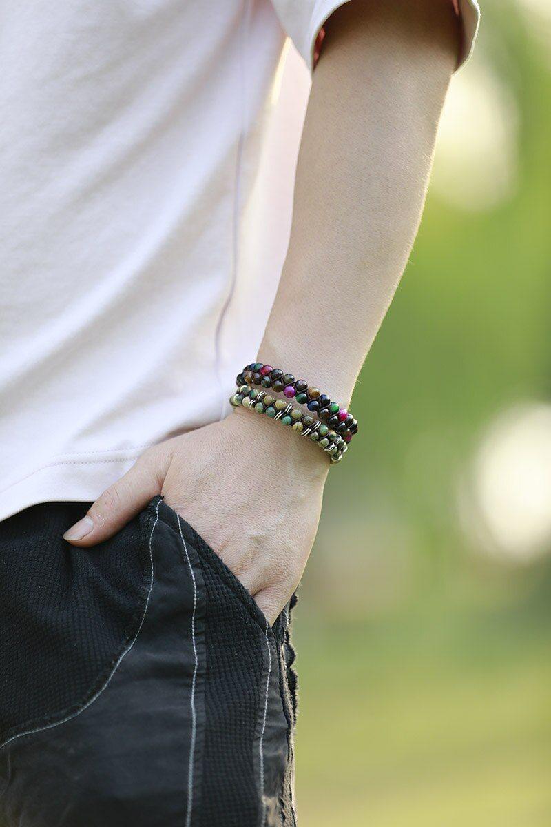 Bracelet Macramé Nourrissant en Jaspe Terrestre