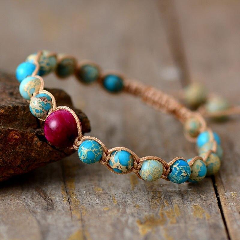 Bracelet en Perles de Jaspe Impérial d'Amitié