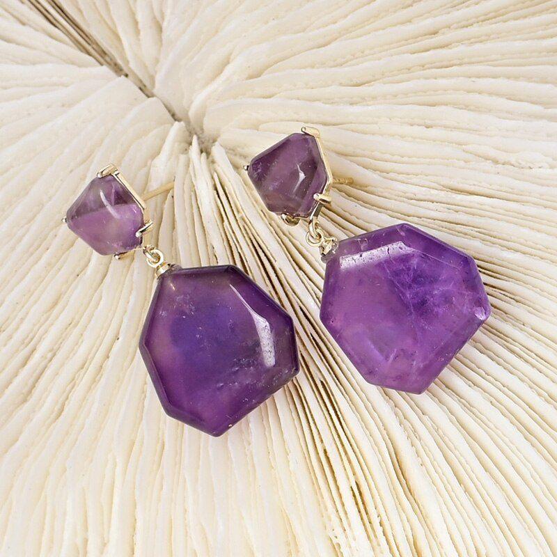 Boucles d'Oreilles Radieuse Joie en Améthyste