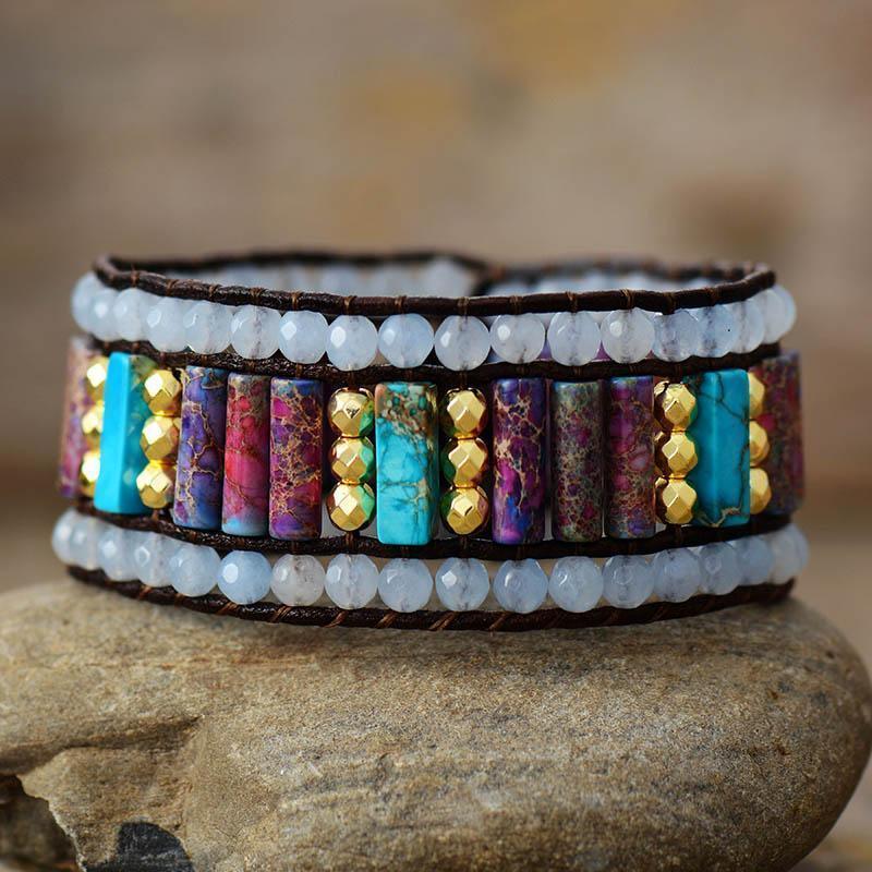 Bracelet Multi-Rangs en Jaspe