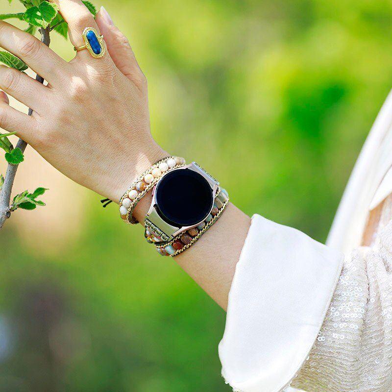 Bracelet de Montre Samsung Galaxy Smart Watch IV Wrap Balance Émotionnelle en Jaspe
