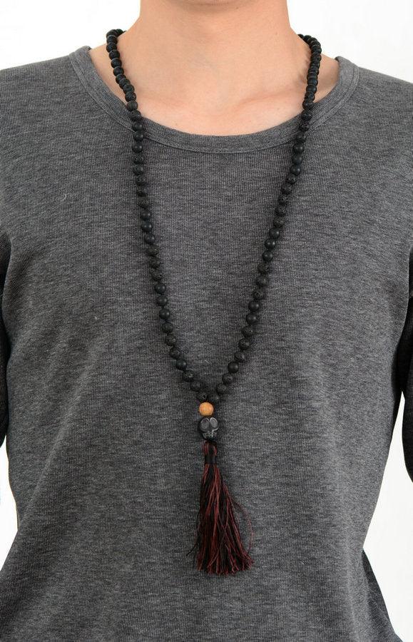 Collier Mala Positivement Sereine en Agate et Pierre de Lave