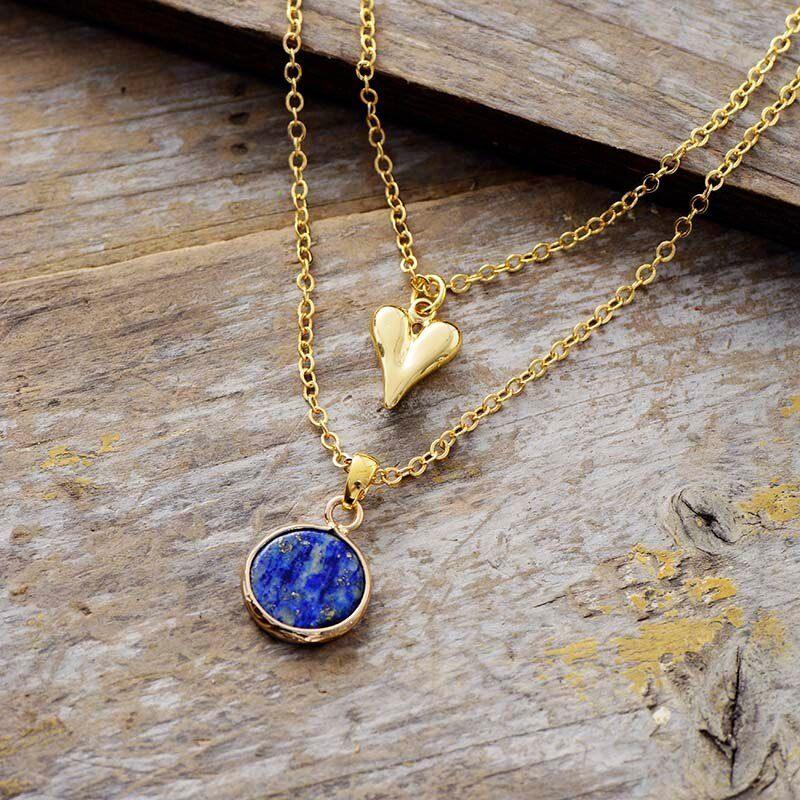 Collier Pure Sagesse en Lapis-Lazuli et Quartz Rose