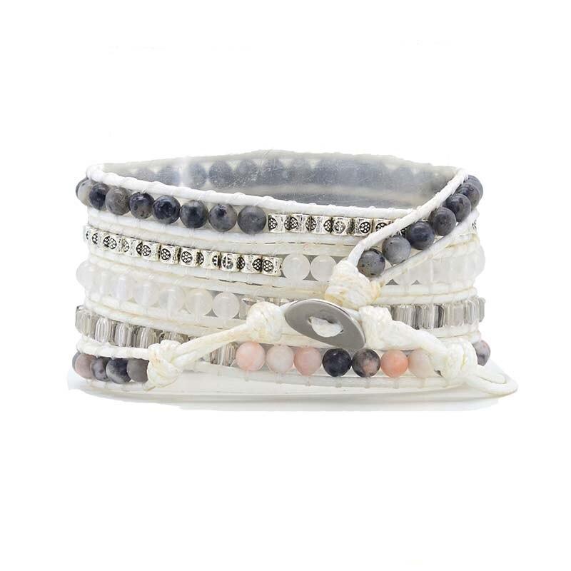 Bracelet de Montre Apple en Labradorite Blanche