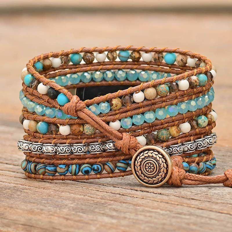 Bracelet pour Montre Fitbit Mers Sereines en Pierre Empereur