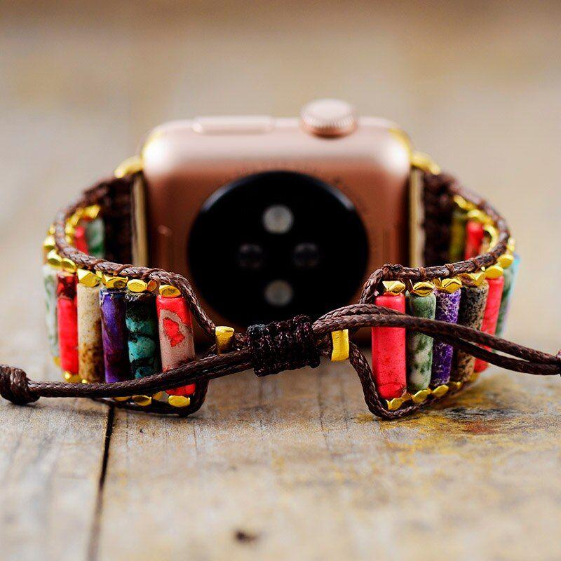 Bracelet d'Apple Watch Purification Énergétique en Jaspe et Agate