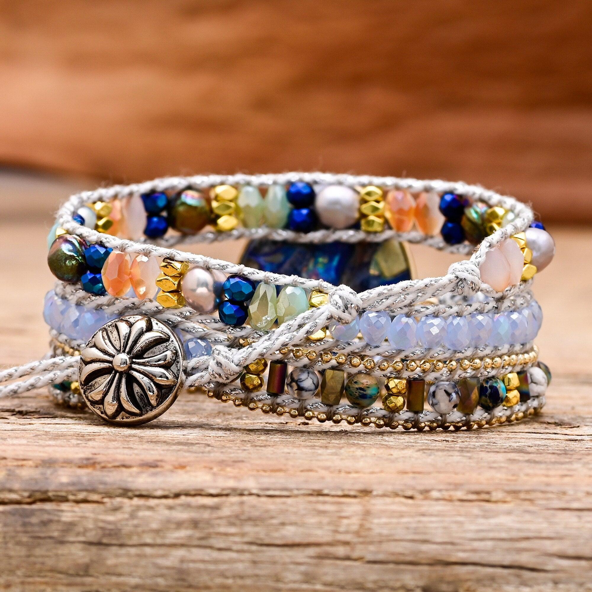 Bracelet Déesse des Glaces en Coeur de Calcite