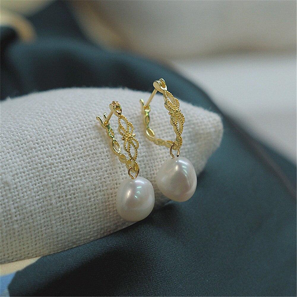Boucles d'Oreilles en Perles Naturelles Vintage
