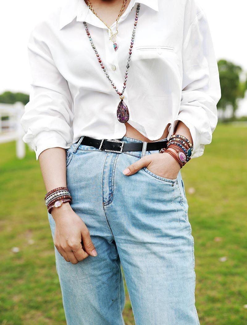 Collier Mala Multicolore Goutte