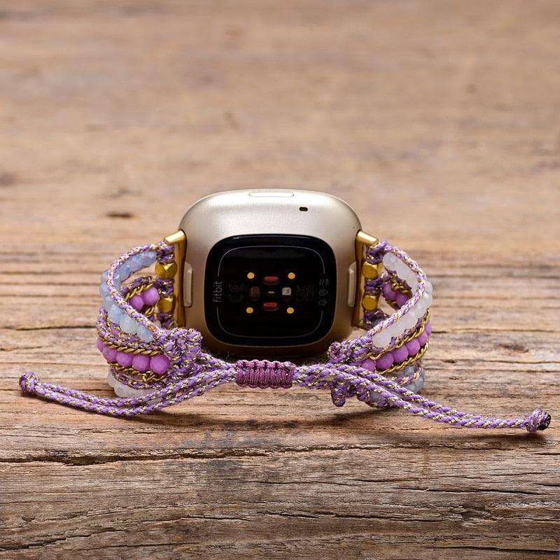 Bracelet de Montre Fitbit Sérénité Envoûtante en Pierre Naturelle