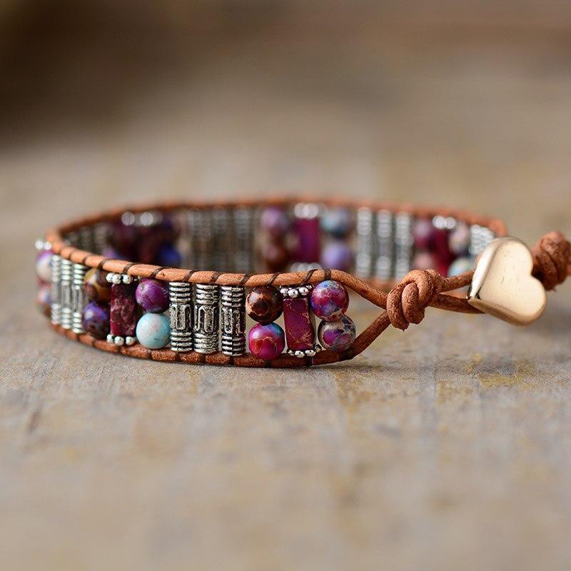 Bracelet en Perles de Jaspe Élan de Vie