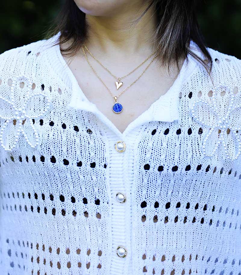 Collier Pure Sagesse en Lapis-Lazuli et Quartz Rose