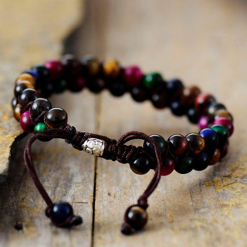 Bracelet Éveil du Courage en Jaspe et Oeil de Tigre